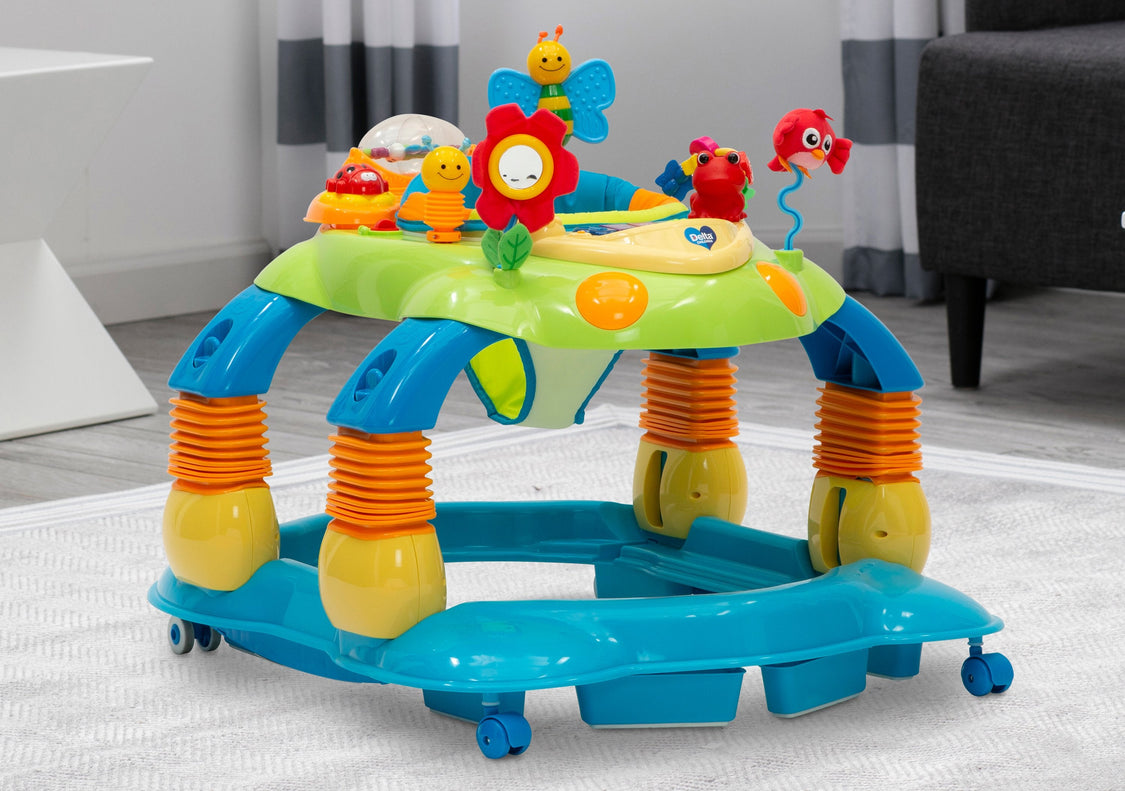 Delta Children Blue Walker (456) Lil’ Play Station 4-in-1 Activity Walker Hangtag View