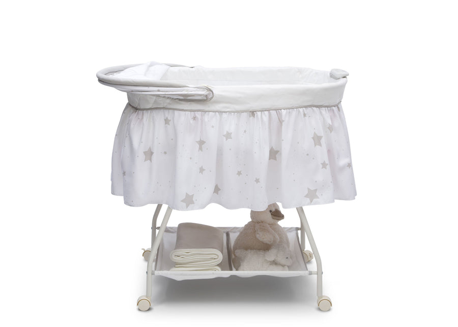 Delta Children Stardust (2066) Deluxe Sweet Beginnings Bassinet, Side View h3h 20-Deluxe Sweet Beginnings Bassinet