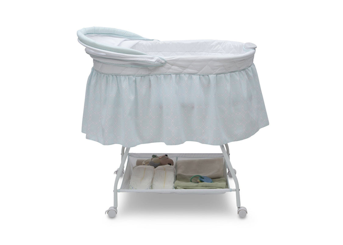Delta Children Tivoli Gardens (373) Deluxe Sweet Beginnings Bassinet, Side View f3f