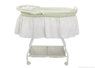 Delta Children Scarborough White (110) Ultimate Sweet Beginnings Bassinet, Full Side View with Canopy Option h2h 34-Ultimate Sweet Beginnings Bassinet