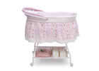 Delta Children Classic Princess (2208) Ultimate Sweet Beginnings Bassinet, Side View f2f 43-Ultimate Sweet Beginnings Bassinet