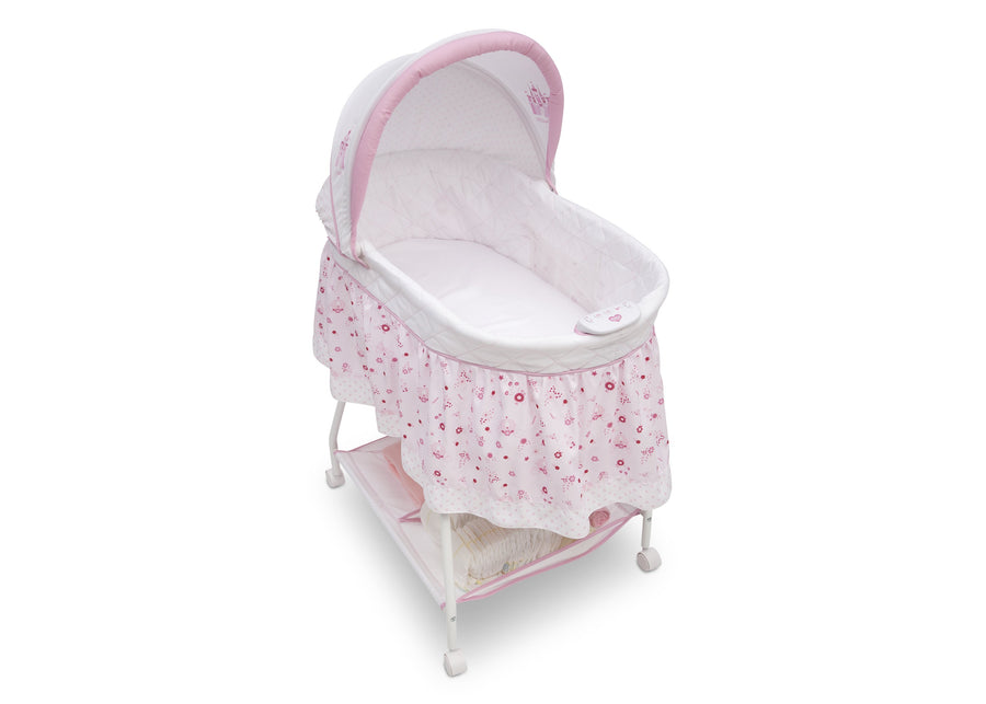 Delta Children Classic Princess (2208) Ultimate Sweet Beginnings Bassinet, Close Up View f3f 44-Ultimate Sweet Beginnings Bassinet