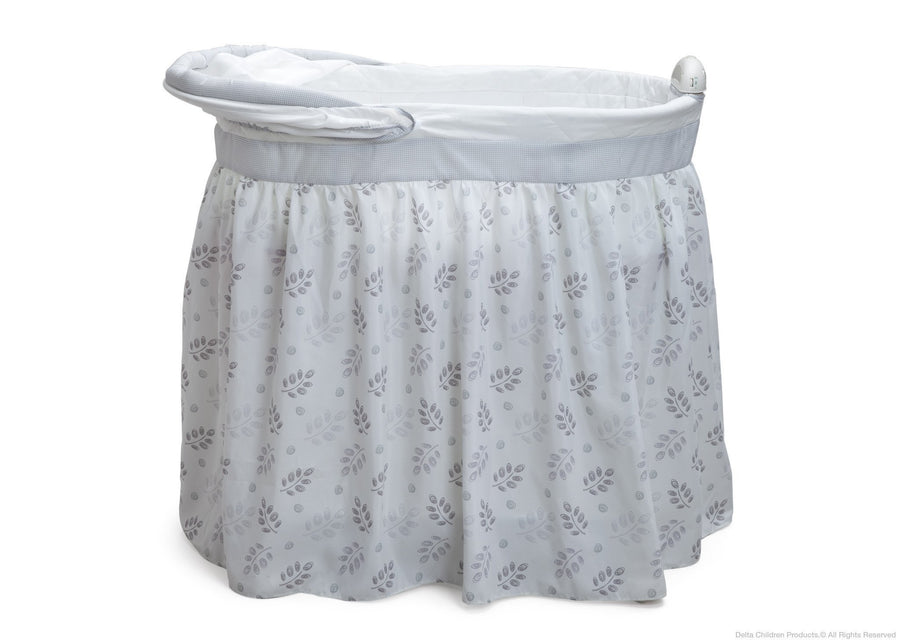 Delta Children Branch Out (260) Ultimate Sweet Beginnings Bassinet, Full Side View with Canopy Option b2b 25-Ultimate Sweet Beginnings Bassinet