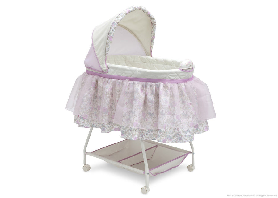 Delta Children Victorian Floral (303) Ultimate Sweet Beginnings Bassinet, Side View c1c 7-Ultimate Sweet Beginnings Bassinet