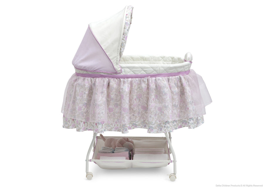 Delta Children Victorian Floral Ultimate Sweet Beginnings Bassinet, Full Side View 16-Ultimate Sweet Beginnings Bassinet