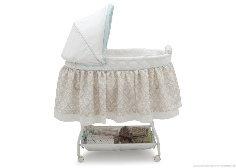 Delta Children Flourish Ultimate Sweet Beginnings Bassinet, Full Side View 21-Ultimate Sweet Beginnings Bassinet