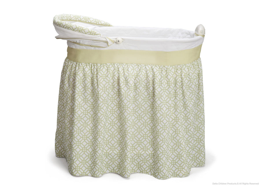 Delta Children Tonal Geo (343) Ultimate Sweet Beginnings Bassinet, Full Side View with Canopy Option e3e 29-Ultimate Sweet Beginnings Bassinet