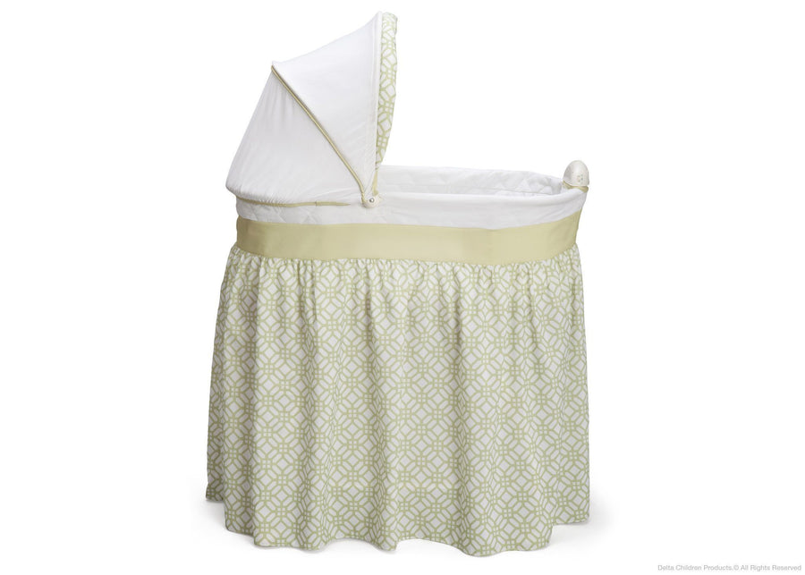 Delta Children Tonal Green Ultimate Sweet Beginnings Bassinet, Full Side View 30-Ultimate Sweet Beginnings Bassinet
