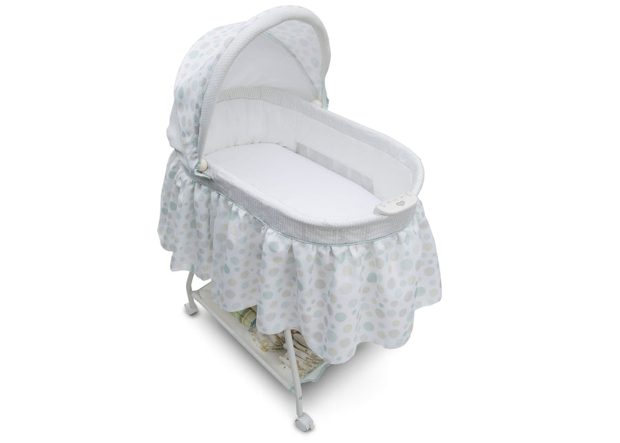 Delta Children Lots-A-Dots (371) Ultimate Sweet Beginnings Bassinet, Above View, g3g 48-Ultimate Sweet Beginnings Bassinet