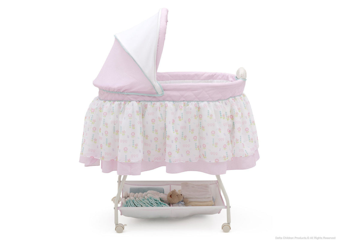 Delta Children English Garden Ultimate Sweet Beginnings Bassinet, Full Side View