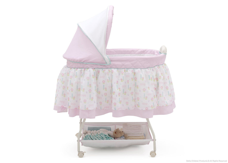 Delta Children English Garden Ultimate Sweet Beginnings Bassinet, Full Side View 33-Ultimate Sweet Beginnings Bassinet