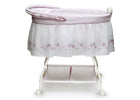 Delta ChDelta Children Dandelion (679) Ultimate Sweet Beginnings Bassinet, Full Side View with Canopy Detail i3i 41-Ultimate Sweet Beginnings Bassinet