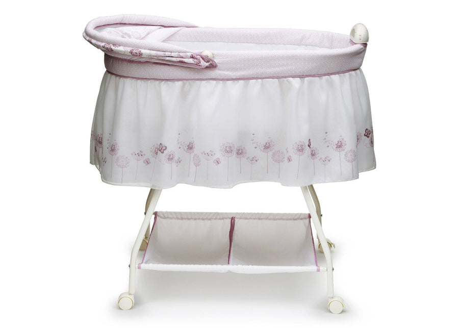 Delta ChDelta Children Dandelion (679) Ultimate Sweet Beginnings Bassinet, Full Side View with Canopy Detail i3i 41-Ultimate Sweet Beginnings Bassinet
