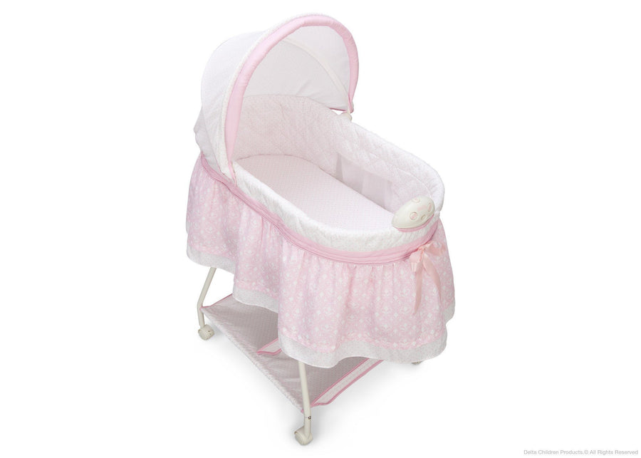 Delta Children Elegant Girl (680) Ultimate Sweet Beginnings Bassinet, Above View j3j 38-Ultimate Sweet Beginnings Bassinet