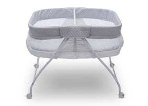 Little Folks by Delta Children Aqua Geo (2040) Twin EZ Fold Ultra Compact Double Bassinet, Front Silo View 3