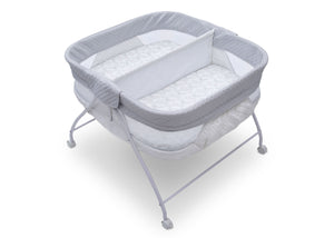 Little Folks by Delta Children Aqua Geo (2040) Twin EZ Fold Ultra Compact Double Bassinet, Top Silo View 5