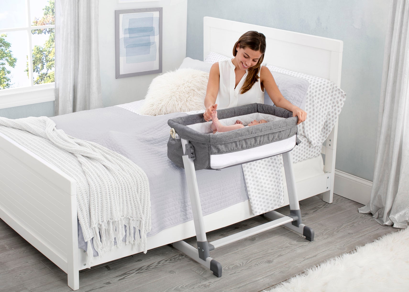 Beautyrest Grey Tweed (2012) Deluxe By the Bed Bassinet (25501), Hangtag, a1a