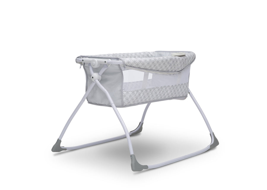 Delta Children Grey Infinity (434) Newborn Soothing Sleeper Bassinet, Right Silo View 2-Newborn Soothing Sleeper Bassinet