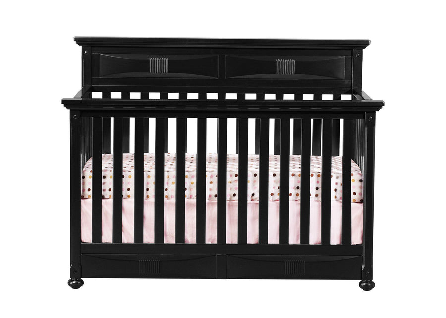 Simmons Kids Black (001) Impressions Crib 'N' More, Crib Conversion Front View a1a 1-Impressions Crib 'N' More