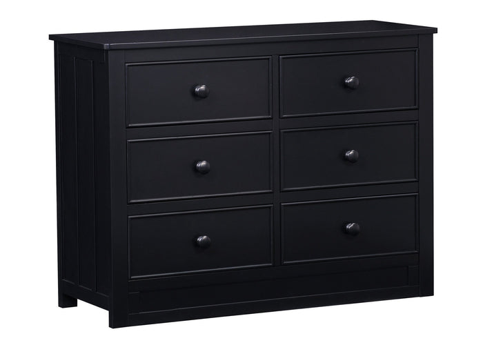 Delta Children Black (001) Melody 6 Drawer Dresser, Left view a1a 3-Melody 6 Drawer Dresser