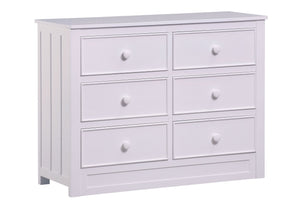 Delta Children White (100) Melody 6 Drawer Dresser, Left view a1a 1-Melody 6 Drawer Dresser