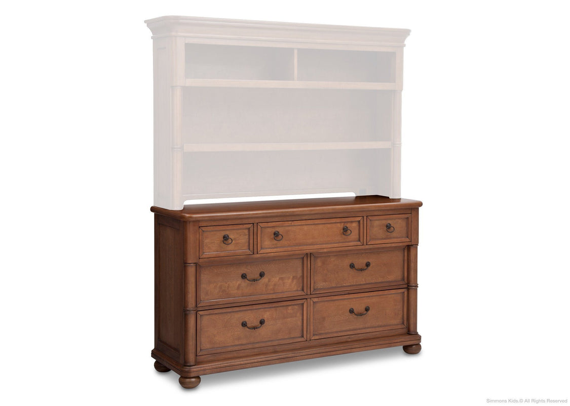 Simmons Kids Chestnut (227) Hanover Park Double Dresser with Hanover Park Bookcase & Hutch b3b