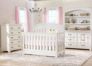 Simmons Kids Vintage White (120) Castille Crib 'N' More, Crib Conversion, Room View a1a 3-Castille Crib 'N' More