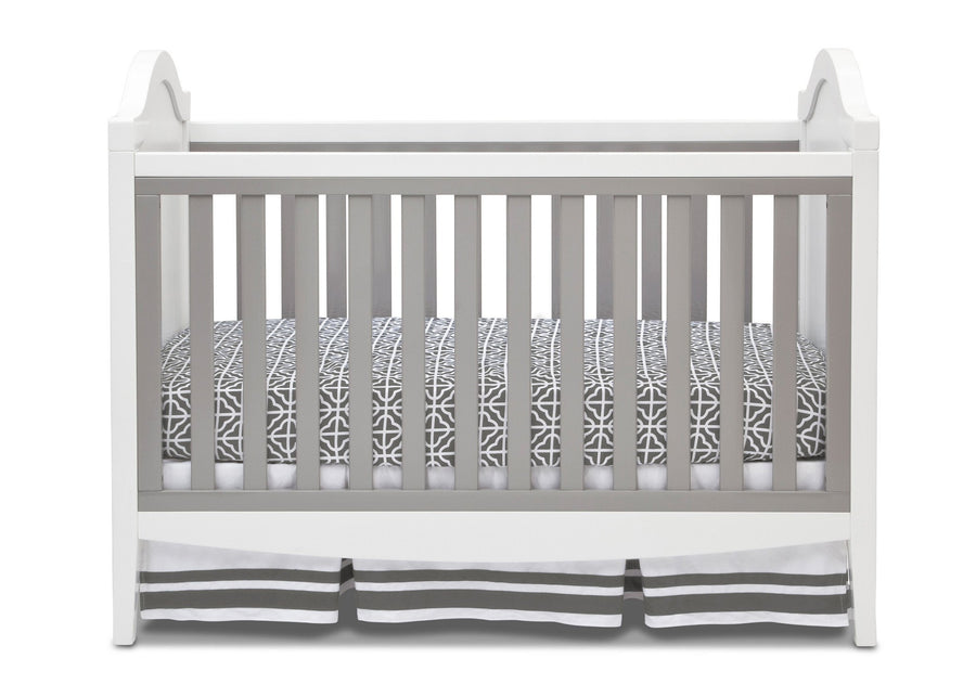 Simmons Kids Antique White/Grey (066) Hollywood 3-in-1 Crib, Crib Conversion Front View a2a 4-Hollywood 3-in-1 Crib