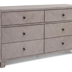 Simmons Kids Stained Grey (054) Chevron 6 Drawer Dresser, Side View a2a 11-Chevron 6 Drawer Dresser