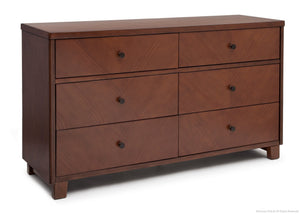 Simmons Kids Espresso Truffle (208) Chevron 6 Drawer Dresser, Side View b2b 12-Chevron 6 Drawer Dresser