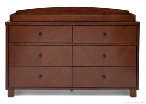 Simmons Kids Espresso Truffle (208) Chevron 6 Drawer Dresser, Front View with Changing Top b3b 6-Chevron 6 Drawer Dresser