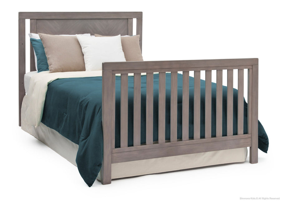 Simmons Kids Stained Grey (054) Chevron Crib 'N' More, Full-Size Bed Conversion a5a 5-Chevron Crib 'N' More