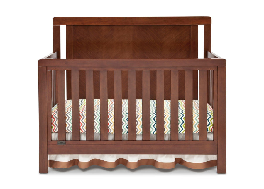 Simmons Kids Espresso Truffle (208) Chevron Crib 'N' More, Crib Conversion Front View b1b 6-Chevron Crib 'N' More