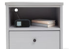 Simmons Kids Grey (026) Rowen Nightstand, Detail and Props a3a 4-Cubby Nightstand