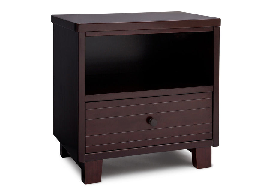 Simmons Kids Black Espresso (907) Rowen Nightstand, Side View b2b 3-Cubby Nightstand