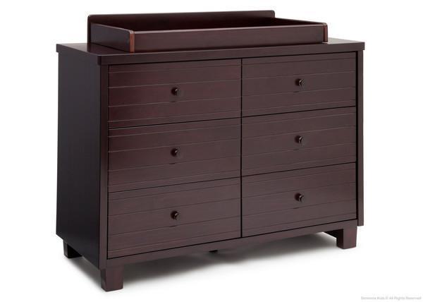 Simmons Kids Black Espresso (907) Rowen Double Dresser (320030), Side View with Topper b4b 7-Rowen Double Dresser