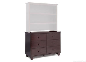 Simmons Kids Black Espresso (907) Rowen Double Dresser (320030), Right Side View with Rowen Bookcase & Hutch b6b 5-Rowen Double Dresser