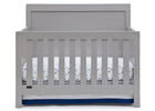 Simmons Kids Grey (026) Rowen Crib (320180), Front View with Crib Conversion a1a 6-Rowen 4-in-1 Crib