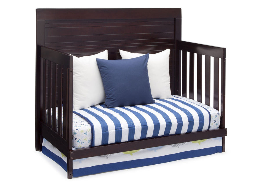 Simmons Kids Black Espresso (907) Simmons Kids Rowen Crib (320180), Side View with Day Bed Conversion b4b 11-Rowen 4-in-1 Crib