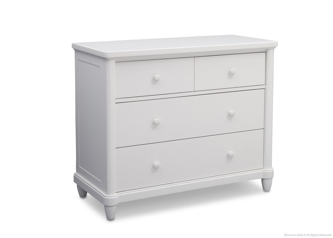 Bianca White (130) Belmont 4 Drawer Dresser, without Changing Top Option b3b 4 - Carousel