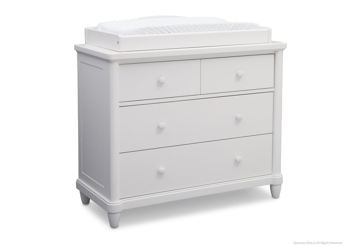 Bianca White (130) Belmont 4 Drawer Dresser, Side View with Props b2b 3 - Carousel