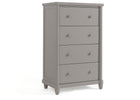 Grey (026) Barrington Chest (325041) Side View a1a 1-Belmont 4 Drawer Chest