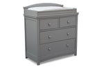 Simmons Kids Grey (026) Emma 4 Drawer Dresser with Changing Top Right Facing View with Pad 2-Emma 4 Drawer Dresser with Changing Top