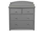 Simmons Kids Grey 026 Emma 4 Drawer Dresser with Changing Top Front Facing View 3-Emma 4 Drawer Dresser with Changing Top