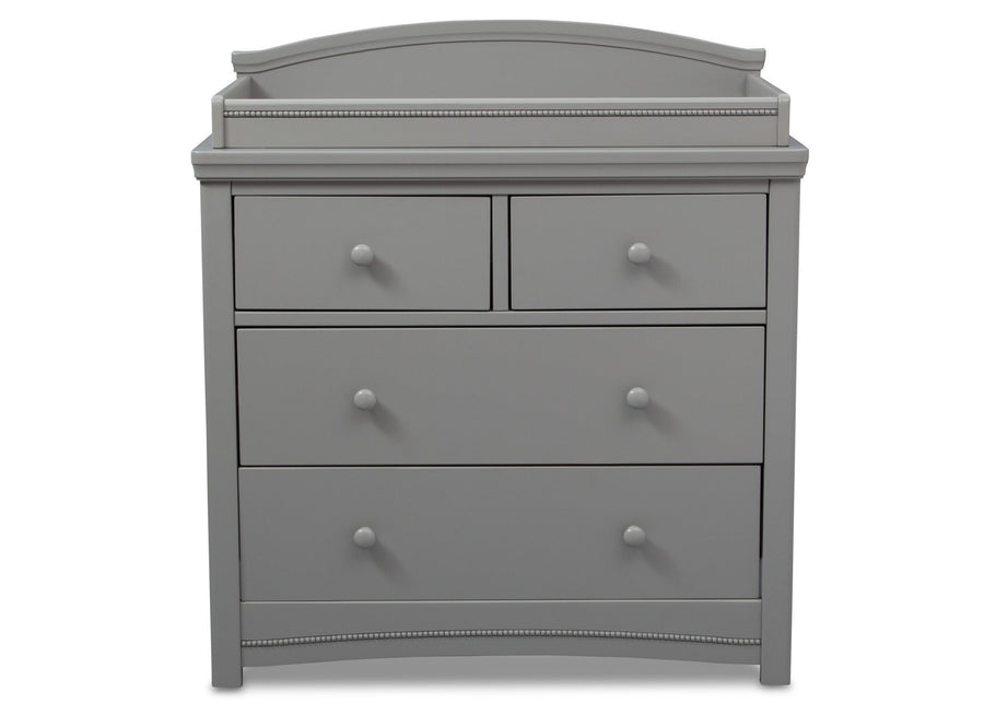 Simmons Kids Grey 026 Emma 4 Drawer Dresser with Changing Top Front Facing View 3-Emma 4 Drawer Dresser with Changing Top