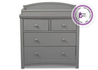 Simmons Kids Grey 026 Emma 4 Drawer Dresser with Changing Top Front Facing View 1-Emma 4 Drawer Dresser with Changing Top