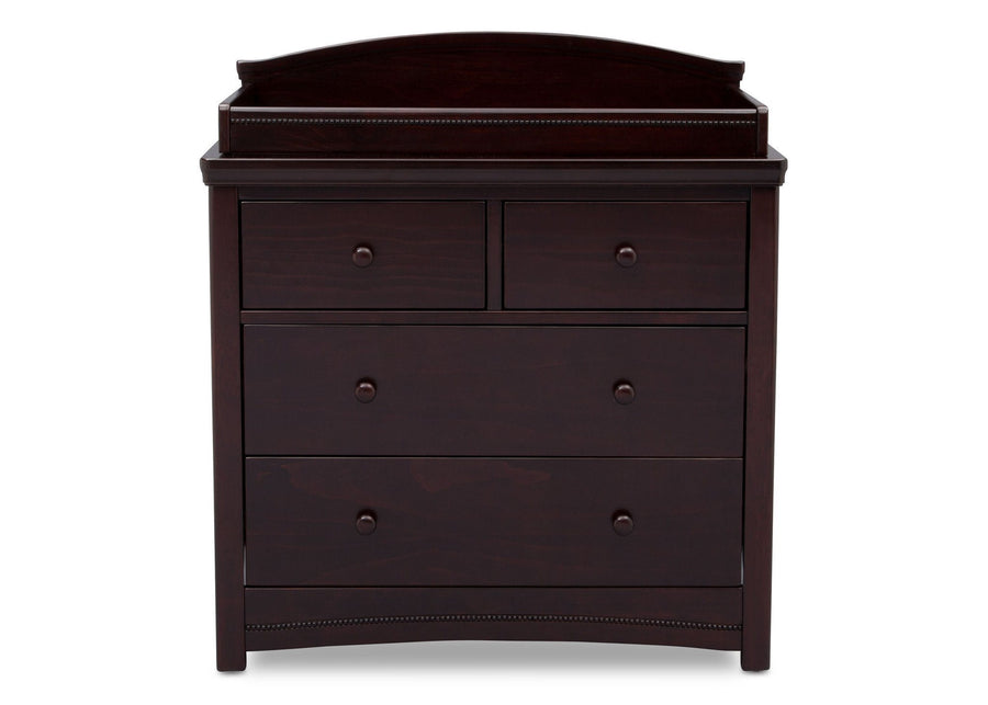 Simmons Kids Black Espresso 907 Emma 4 Drawer Dresser with Changing Top Front Facing View b1b 10-Emma 4 Drawer Dresser with Changing Top