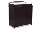 Simmons Kids Black Espresso (907) Emma 4 Drawer Dresser with Changing Top Right Facing View with Pad b2b 9-Emma 4 Drawer Dresser with Changing Top