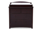 Simmons Kids Black Espresso (907) Emma 4 Drawer Dresser with Changing Top Front Facing View with Pad 11-Emma 4 Drawer Dresser with Changing Top