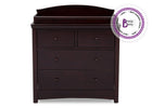 Simmons Kids Black Espresso 907 Emma 4 Drawer Dresser with Changing Top Front Facing View b1b 8-Emma 4 Drawer Dresser with Changing Top